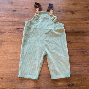 3/24$ Baby green overalls with bear ears size 3-6 months